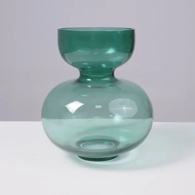 Ваза стеклянная ROUND 1, зеленый, 10*20см_2