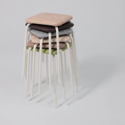 Табурет квадратный "Пенек крепкий 224", с ЛДСП, оливковый/белый_6