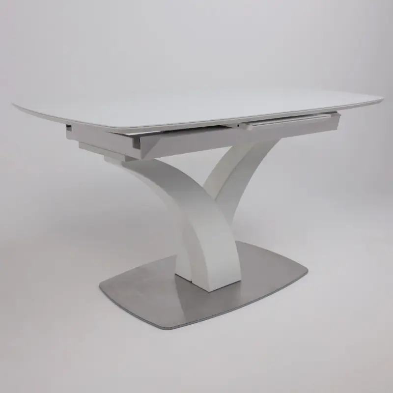 Стол НОТР ДАМ MODERNE, стекло Optiwhite 1400(1800)*850, Белый/Белый Муар_preview_10
