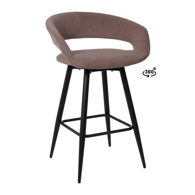 Стул барный BARNY-R 700, b05 LATTE LUX\черный фотография