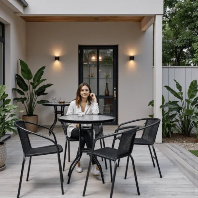 Стол садовый VERONA, 80*73, сталь-черная/закаленное стекло 5мм_7