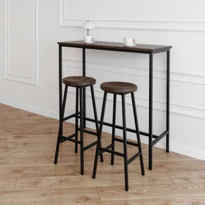 Стул полубарный BUTTON-65 мореный/черный_2