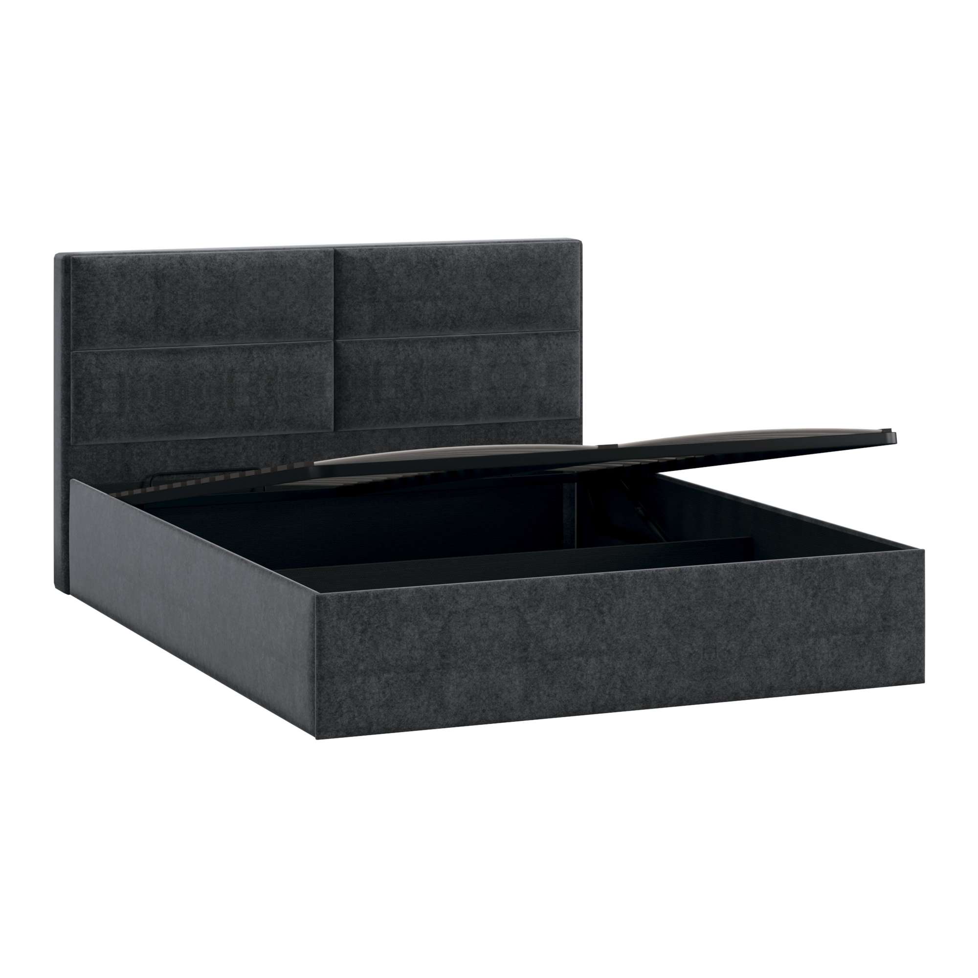 Кровать Глосс Тип1 с ПМ 1650*2155*990, Микровелюр Jercy Graphite_preview_3