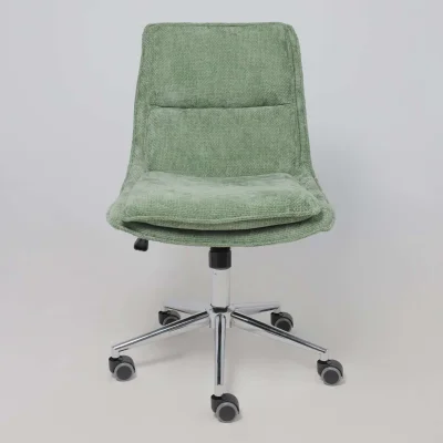 Кресло LOLA, зеленая рогожка GY91-14/хром_10