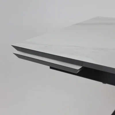 Стол JACK-120, раздвижной 120(30+30)х80, МРАМОР СВЕТЛЫЙ - COMPAKT CER/Черный_13