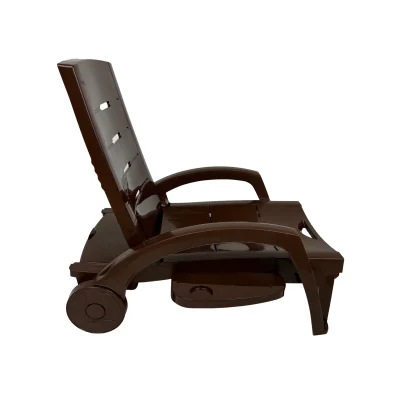 Шезлонг складной на колесах, шоколадный_7