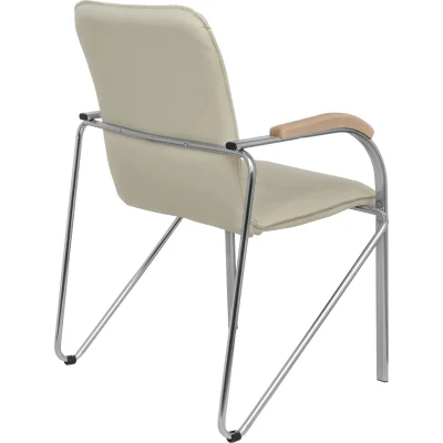 Кресло SAMBA AKS-1 Pegasso крем, подлокотники дерево светлое_4