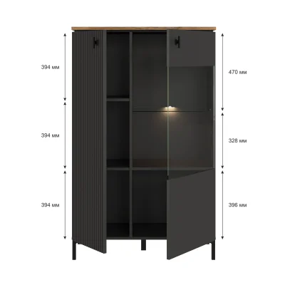 Н.м. "SAN GIMIGNANO" шкаф REG1D1W/140, к.Антрацитовый+Дуб нокс/ф.Антрацитовый+Готика_7