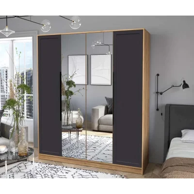 Шкаф КОНЦЕПТ Тренд КТ-Ш4(з), к.Дуб золотой/ф.Пепел  (В2128хШ1800хГ547мм)_2