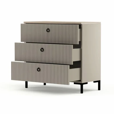 Н.м. "DOMENICA" комод KOM3S, к.Глиняный серый+Дуб сильвержек ореховый/Глиняный серый_3