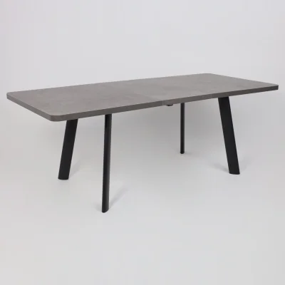 Стол LEON LUX RADIAL-180, раздвижной 180(240)х95, Дымчатая керамика/Чёрный_15