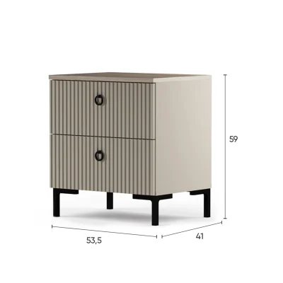 Н.м. "DOMENICA" тумба прикроватная KOM2S, к.Глиняный серый+Дуб сильвержек ореховый/Глиняный серый_5