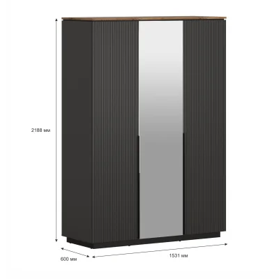 Н.м. "SAN GIMIGNANO" шкаф SZF3D, к.Антрацитовый+Дуб нокс/ф.Антрацитовый+Готика_6