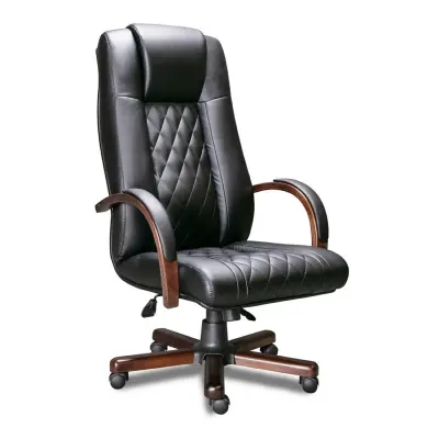 Кресло PARMA A Laguna (орех темный) кожа/компаньон (черная), мультиблок фотография