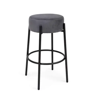 Стул барный BOB, темно-серый велюр HCJ-40/черный фотография