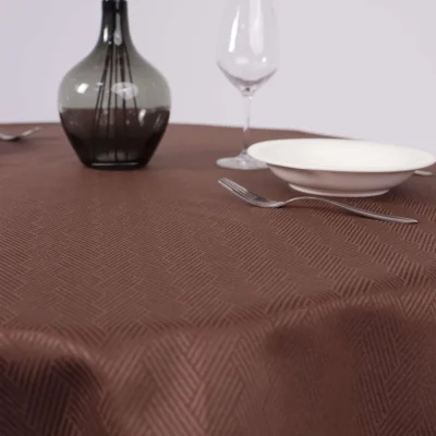Скатерть, 220*145см, полоска-косичка 2598, коричневый 09-0902_6