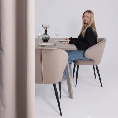 Стол BORG-140, раздвижной 140(180)х85, Бежевый камень-HPL/Капучино_2