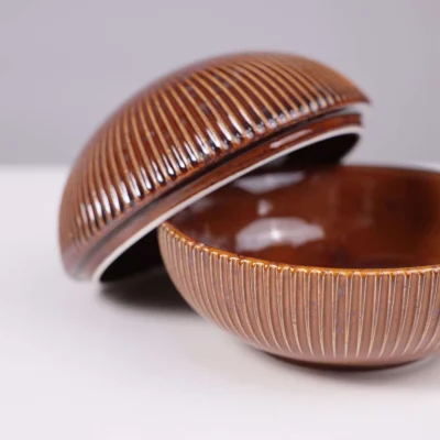 Блюдо-боул с крышкой AURORA, фарфор, каштановый, d13*5см_18