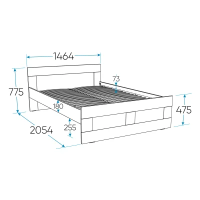 Кровать двойная НАВИ 140х200, серая (2.15.04.050.4 RU)_6