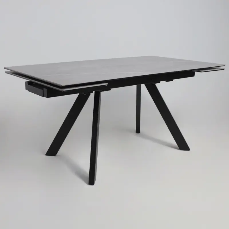 Стол МОНАКО NEW,керамика 0 кат. 1600(2240)*900, Камень серый Greys Grey/Черный матовый_preview_11