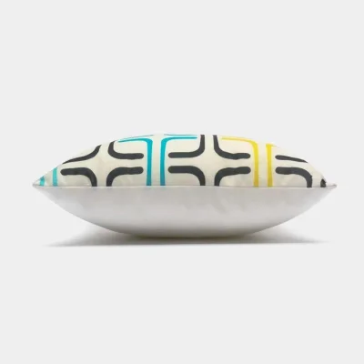 Подушка декоративная МАТЕХ FANTASY РЕТРО 8, р-р 33*33*10. Цвет голубой/желтый/черный, арт. 31-246_6