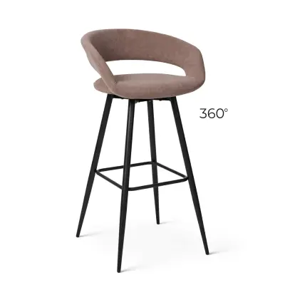 Стул барный BARNY-R 900, b05 LATTE LUX\черный фотография