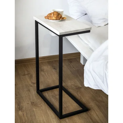 Стол журнальный GOOSE WD, дуб беленый/черный фотография