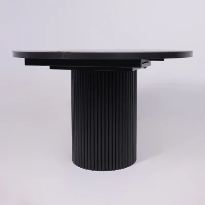 Стол ASKAR ROUND SLIDE-116, раздвижной круглый 116(156), BAYONA GREY PREMIUM CER/Черный_8