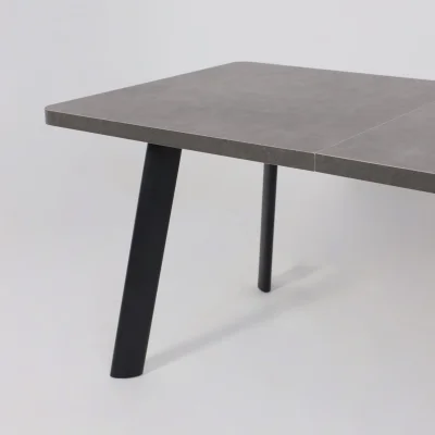 Стол LEON LUX RADIAL-160, раздвижной 160(205)х90, Дымчатая керамика/Чёрный_11