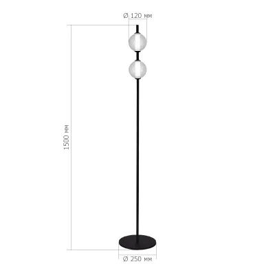 Светильник напольный ST-Luce Черный/Прозрачное кракелированное стекло LED 2*8,5W 3000K PEEK_3