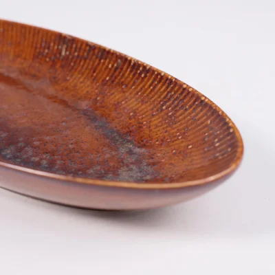 Блюдо для рыбы AURORA, фарфор, каштановый, 31*13*3,6см_13