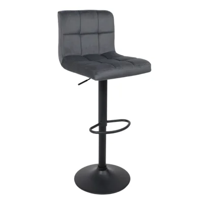Стул барный LOGOS, (темно-серый велюр HCJ-40/черный) фотография