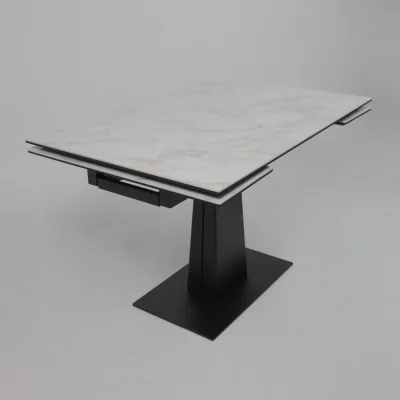 Стол AV 2119, МДФ+керамика, раздвижной 1200 (1800)*800 белый, глянцевый CARLA LARKIN /черный_8