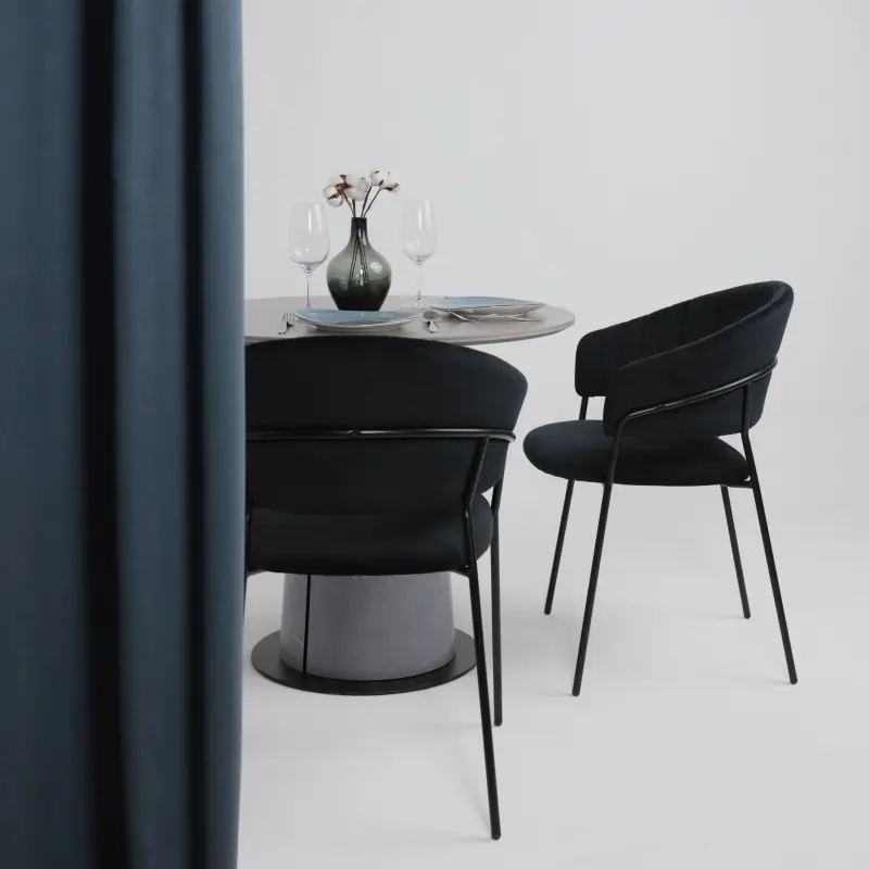 Стол AV 2317, МДФ+керамика, нераздвижной 900 серый, матовый LARKA GREY/черный+HPL Будда_preview_4