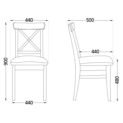 Стул Ингольф, тон 15, прозрачный лак/серая ткань Аризона дождь 149/2_14