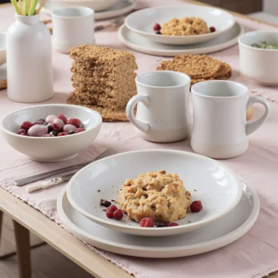 Блюдо STONE CLAY, керамика, белый, d21*3см_9