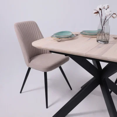 Стол ВЕЙВ раздвижной, 120(160)*80*75, дуб беленый/черный (ПрР-3 DSW (02) КСЕ/Р-80)_14