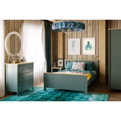 Кровать двойная САГА 160*200, темно-бирюзовая/ясень (2.08.04.230.16 RU)_6