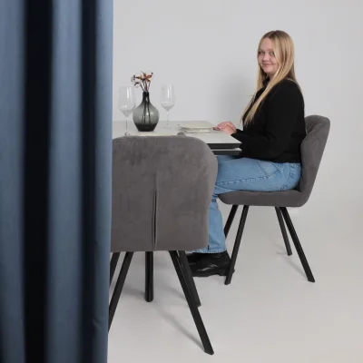 Стол JACK-120, раздвижной 120(30+30)х80, МРАМОР СВЕТЛЫЙ - COMPAKT CER/Черный_2