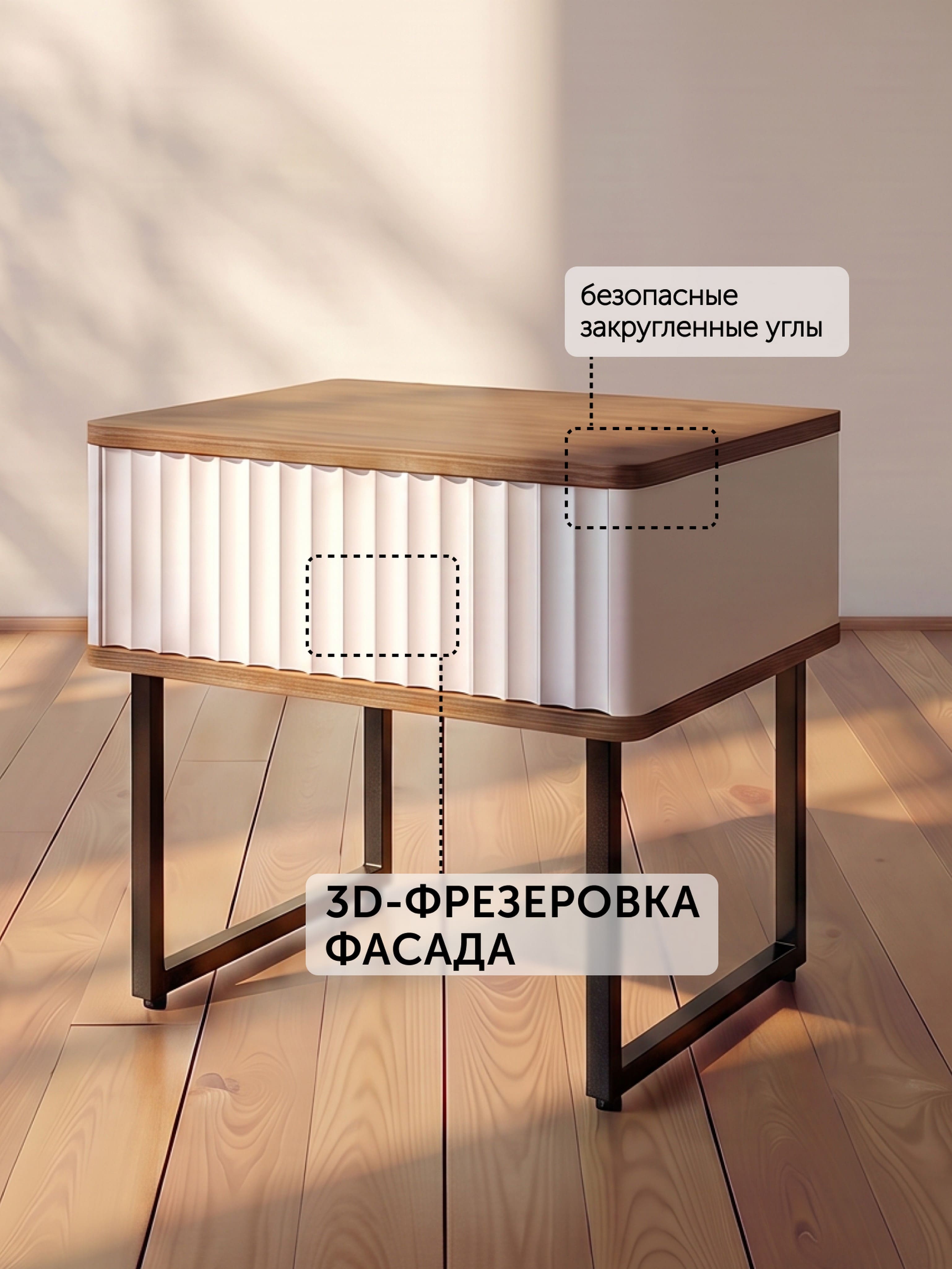 Тумба прикроватная ROYAL 5001 эко, Дуб Каселла-Черный_preview_12