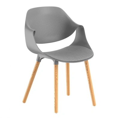 Стул KELA SOFT, серый new/деревянные ножки фотография