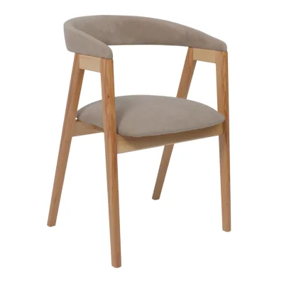 Кресло ЛОНДОН, песочный микровелюр D Simple 05/светлый бук фотография