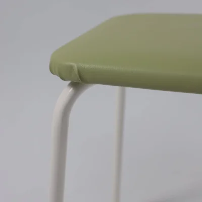 Табурет квадратный "Пенек крепкий 224", с ЛДСП, оливковый/белый_4