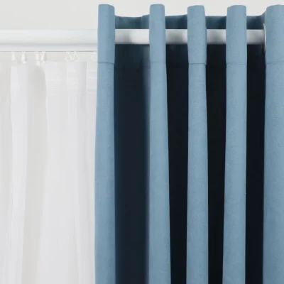 Комплект штор "Канвас" 1,5+1,5х2,5м  на люверсах, цвет светлая джинса (арт.906-114) фотография