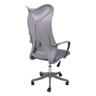 Кресло рабочее, поворотное ABRAHAM, ткань/сетка, серый+серый_4