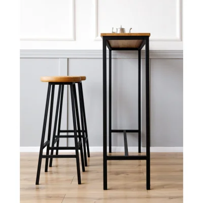 Стул полубарный BUTTON-65 натуральный/черный_5