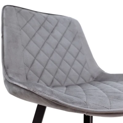 Стул барный LEROS, (серый велюр HLR-21/черный)_7