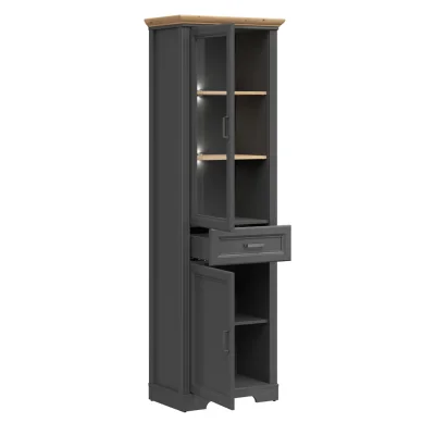 Н.м. "JASMIN" шкаф REG1W1D1S с подсветкой, к.Графит+Дуб артизан/ф.Графит_3