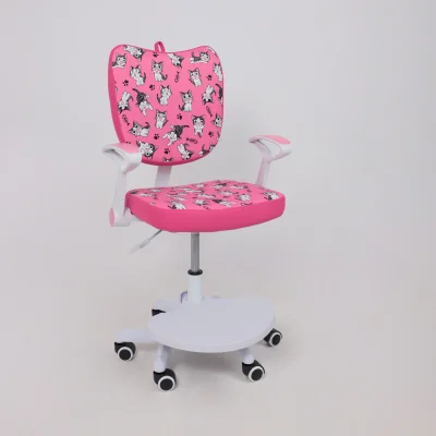 Кресло поворотное CATTY, WHITE, ткань, (фуксия с котятами)_21