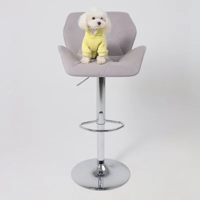 Кресло барное BERLIN GB, Kiton 722 серый велюр/хром_10